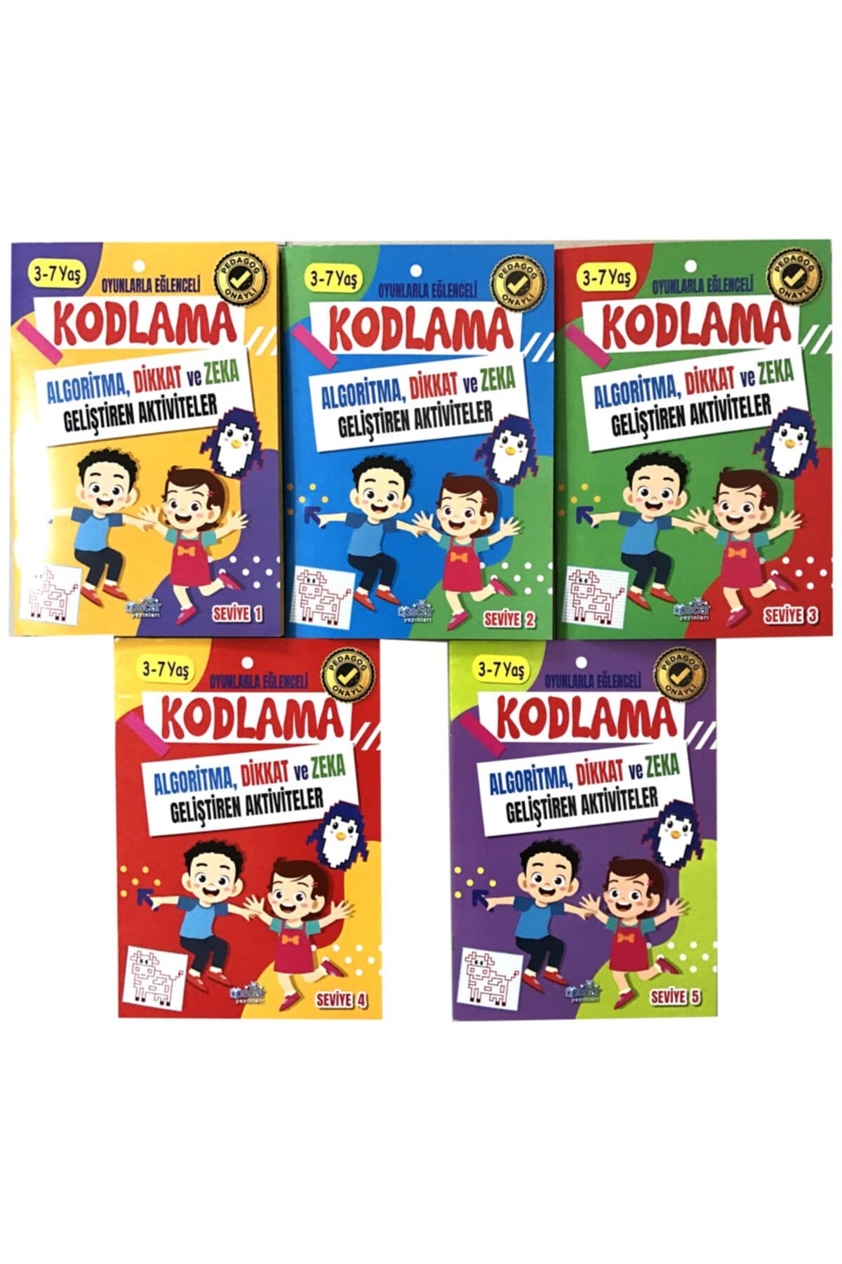 Genel Markalar 3 - 7 Yaş Kodlama Dikkat Ve Zeka Geliştirici Aktivite Seti 5 Kitap