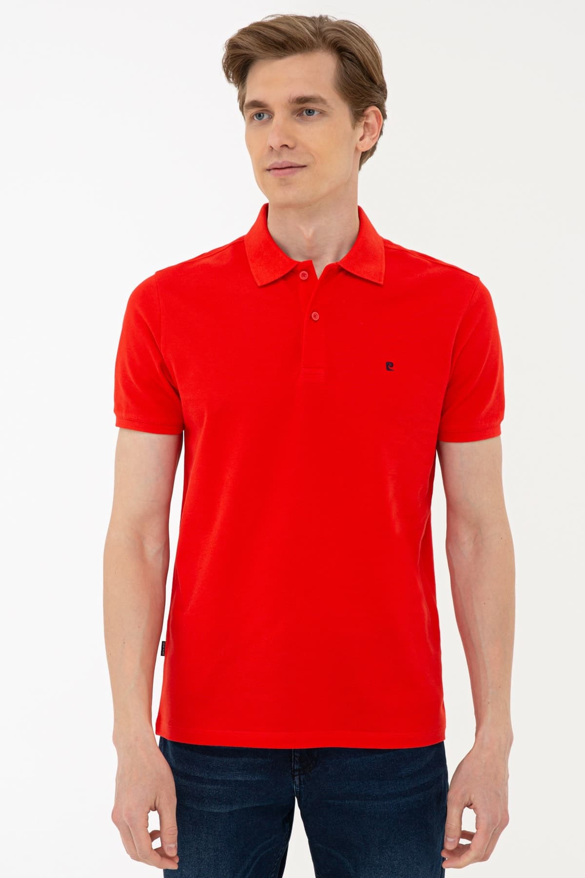 Pierre Cardin Nar Çiçeği Slim Fit Basic Polo Yaka T-Shirt