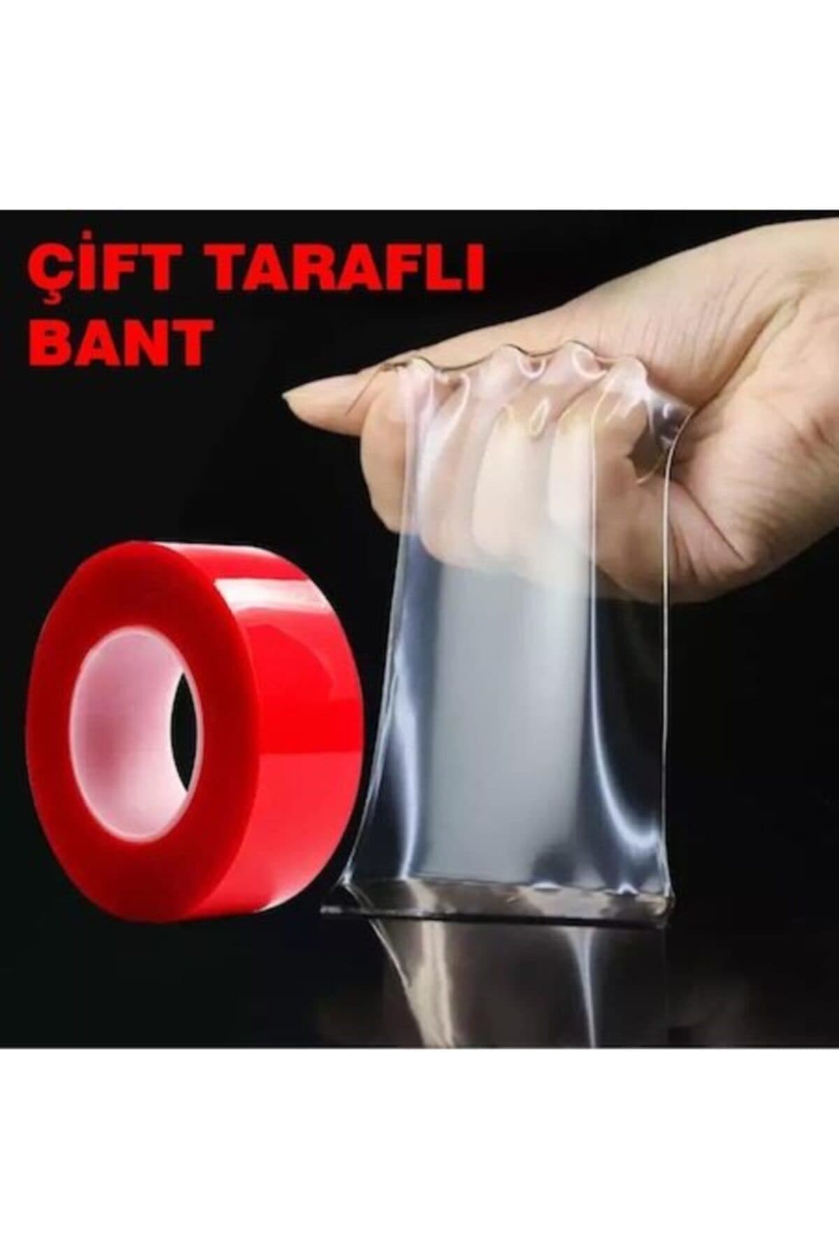 MeyZone Çift Taraflı Bant Şeffaf Silikon Bant Güçlü Yapıştırıcı Montaj Bandı 25mm X 5 Metre
