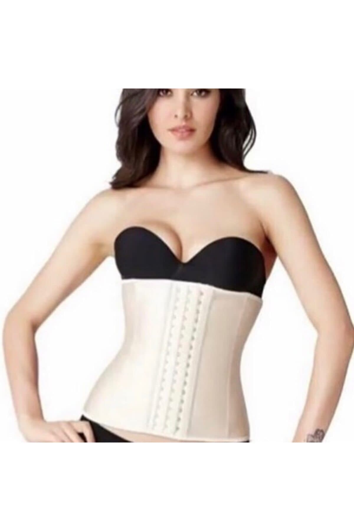 Fitness Vest 9 Çelik Balenli %100 Lateks Yağ Yakıcı Özelliğe Sahip Vücut Şekillendirici Bel Korsesi Ten Rengi