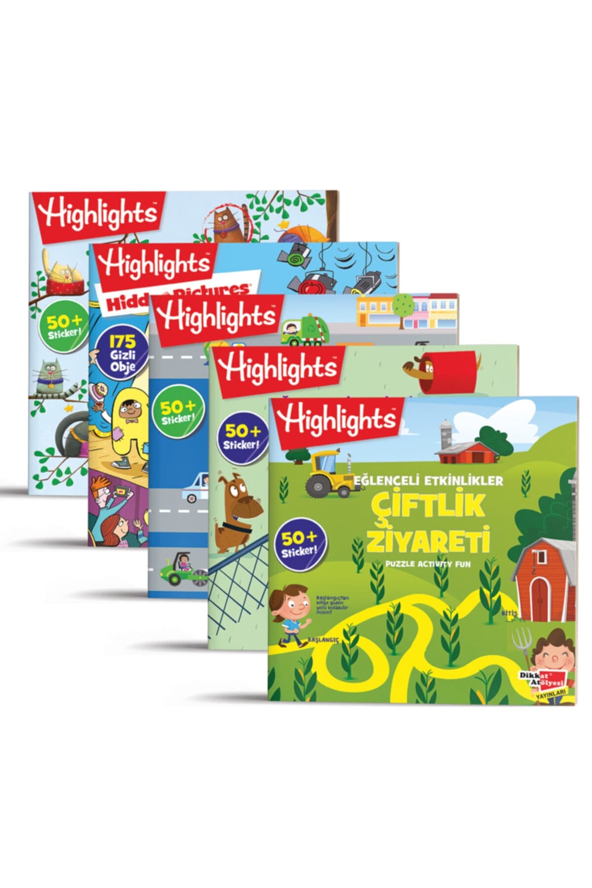 Dikkat Atölyesi Yayınları Highlights Sticker Eğlenceli Etkinliklerle Hikayeli Bulmaca 5'li Set Kolektif