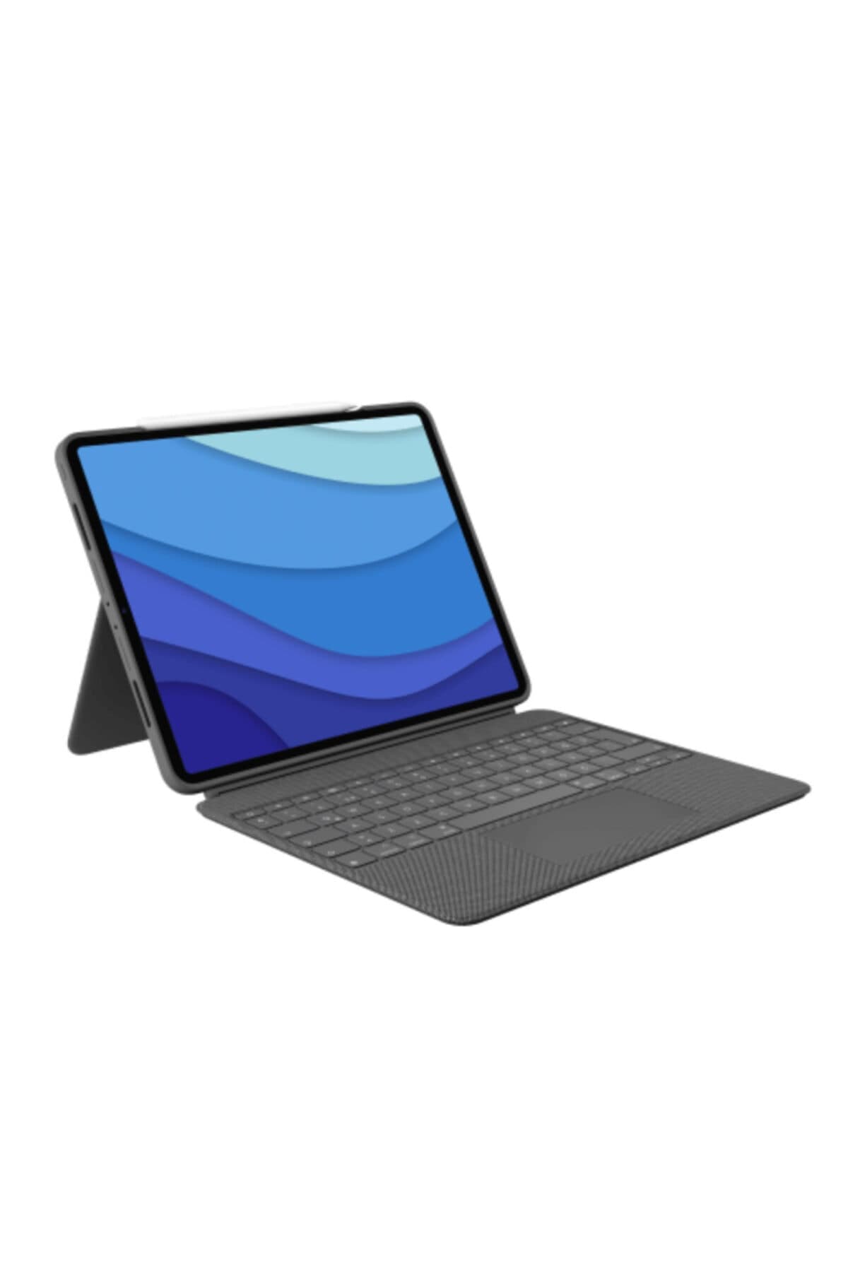 logitech Combo Touch 12.9" iPad Pro 5. ve 6. Nesil ile Uyumlu Çok Yönlü Türkçe Klavyeli Kılıf, Gri 920-010186