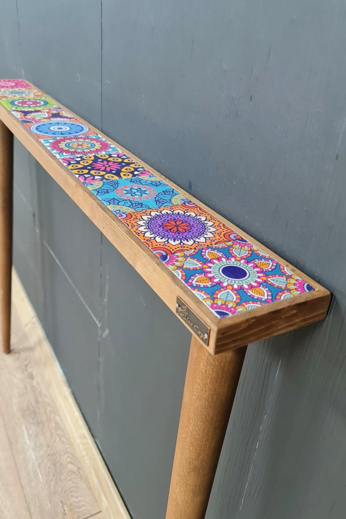 bluecape Positano 102x12 Cm Doğal Ağaç Çerçeveli Antik Limra Taşlı Dresuar