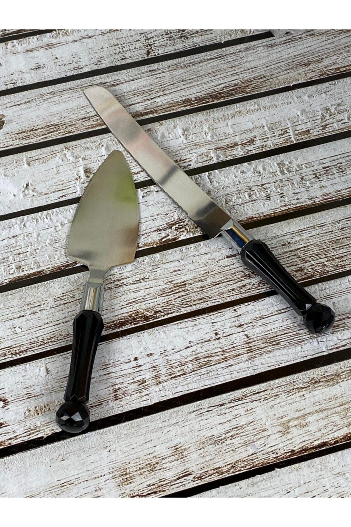 Tabivar Cakes Pasta Servis Seti Spatula Bıçak Set Kristal Figür