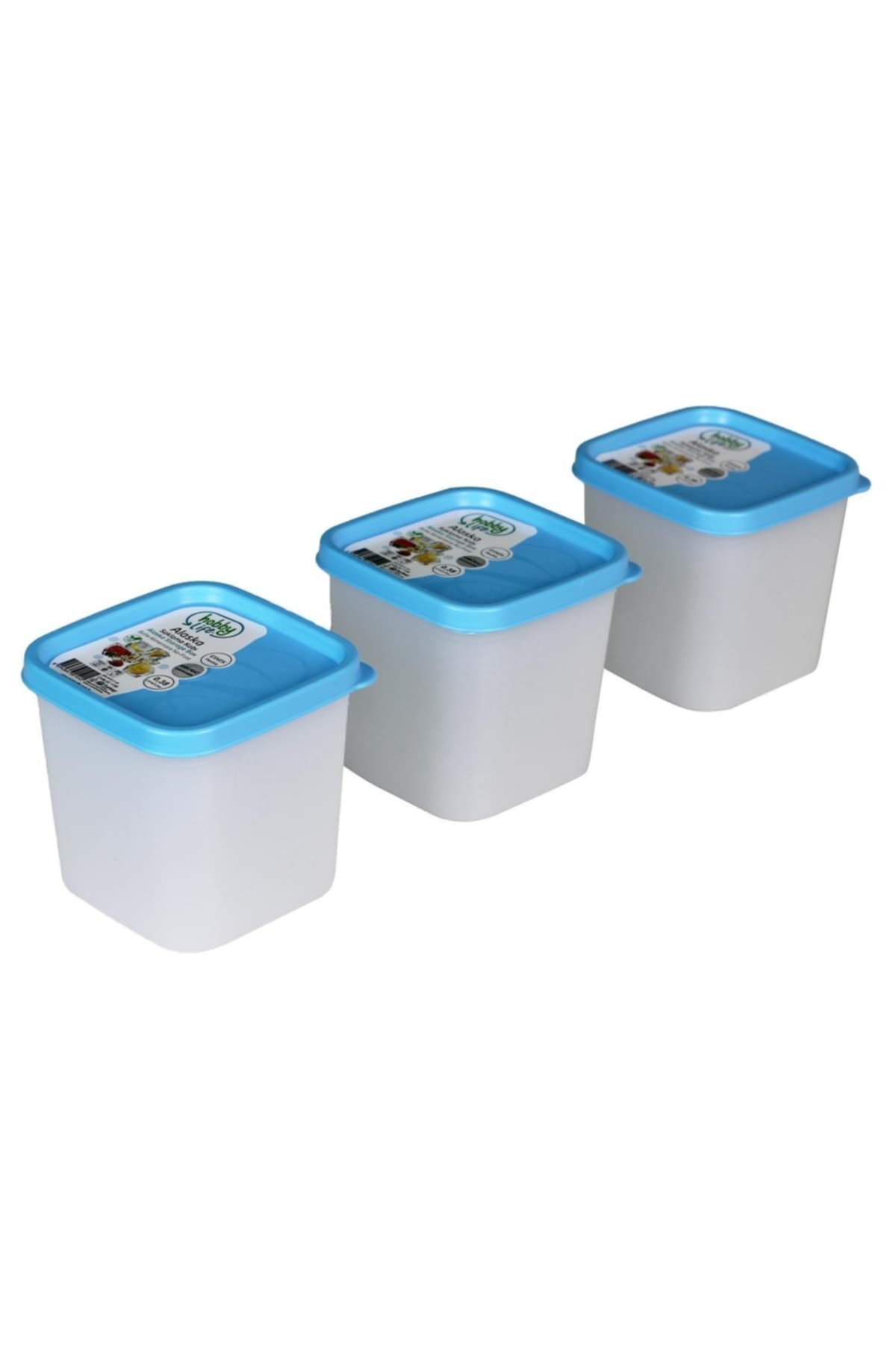 HOBBY LİFE Alaska Nofrost Saklama Kabı 0,38 Litre 3'lü Mavi