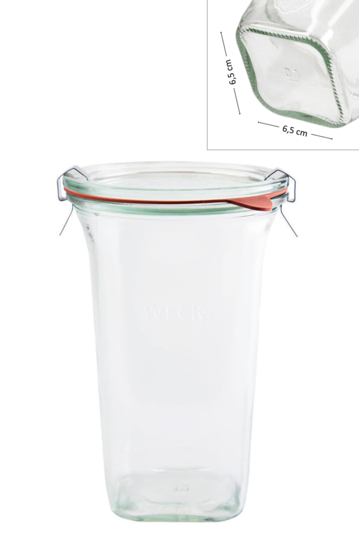 Weck Cam Kavanoz Kare Tabanlı Quadro 795 Ml