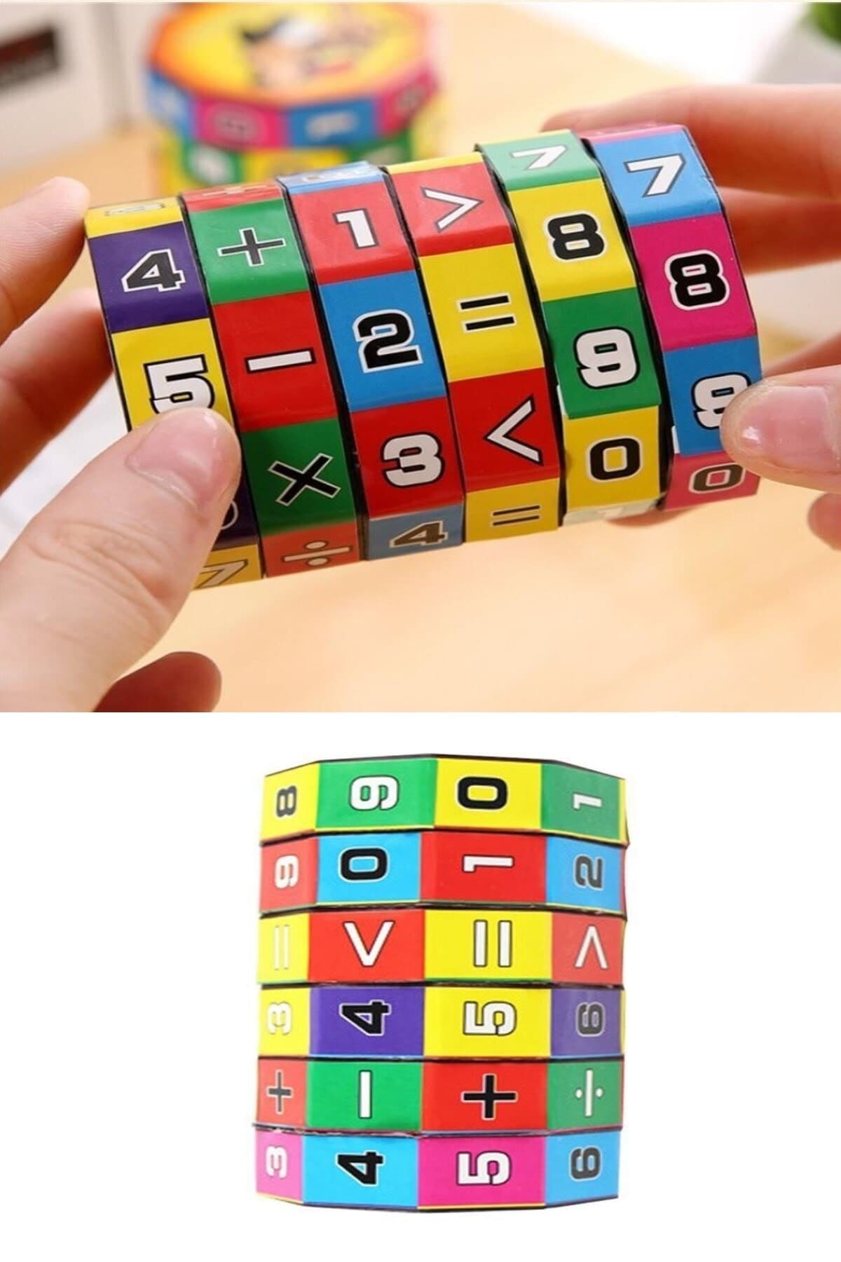 RoseRoi Zeka Küpü Eğitici Oyuncak Matematik Sayılar Sihirli Küp Dört Işlem ( 1 Adet )