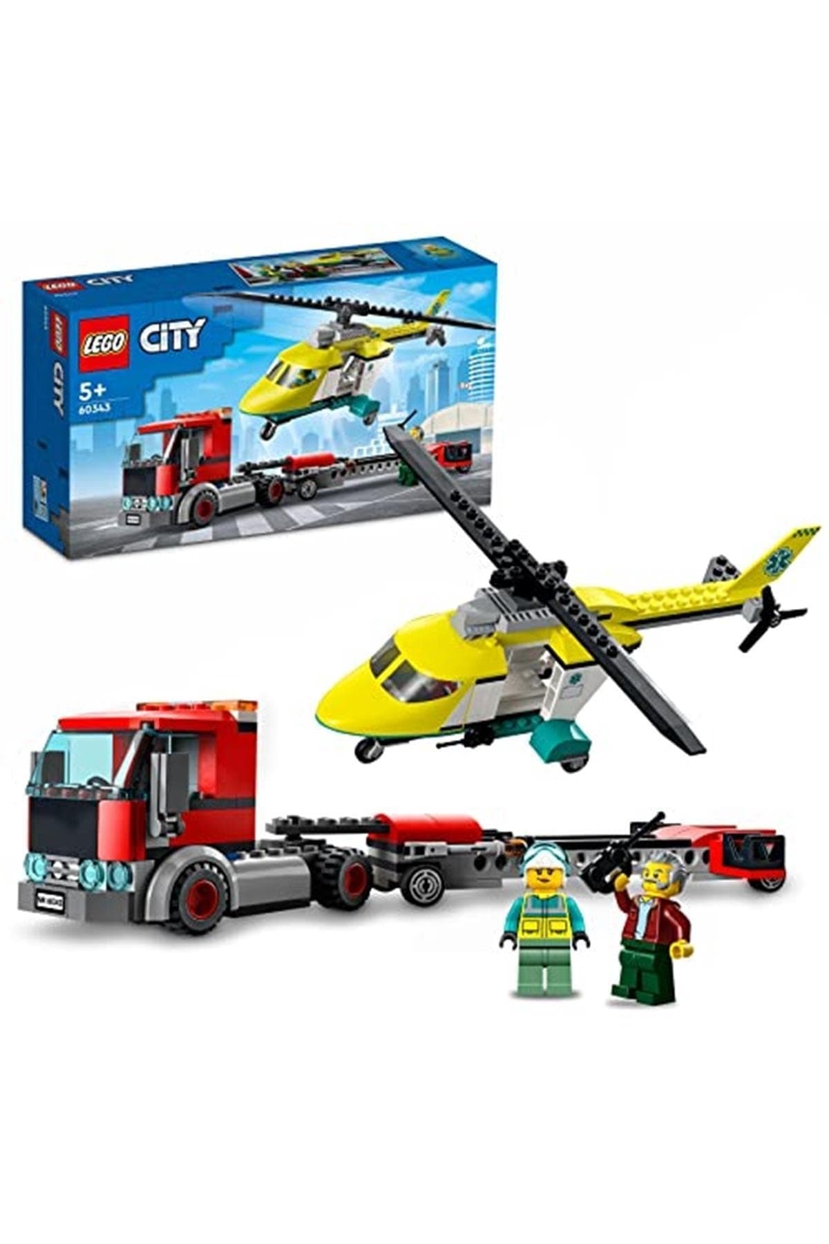 LEGO City Kurtarma Helikopteri Nakliyesi 60343 5 Yaş ve Üzeri Çocuklar İçin Oyuncak Yapım