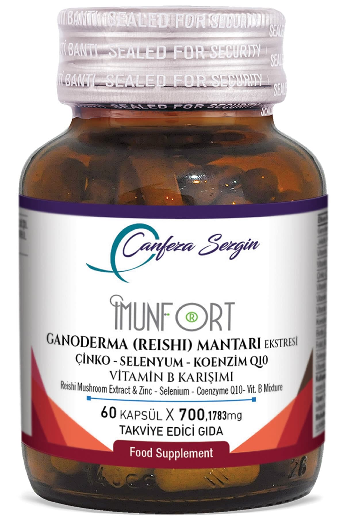 İMUNFORT 60 Kapsül - Ganoderma Lucidum (Reishi - Reişi) Mantarı Ekstresi - Çinko, Selenyum, Koenzim Q10, Vitamin B Karışımı