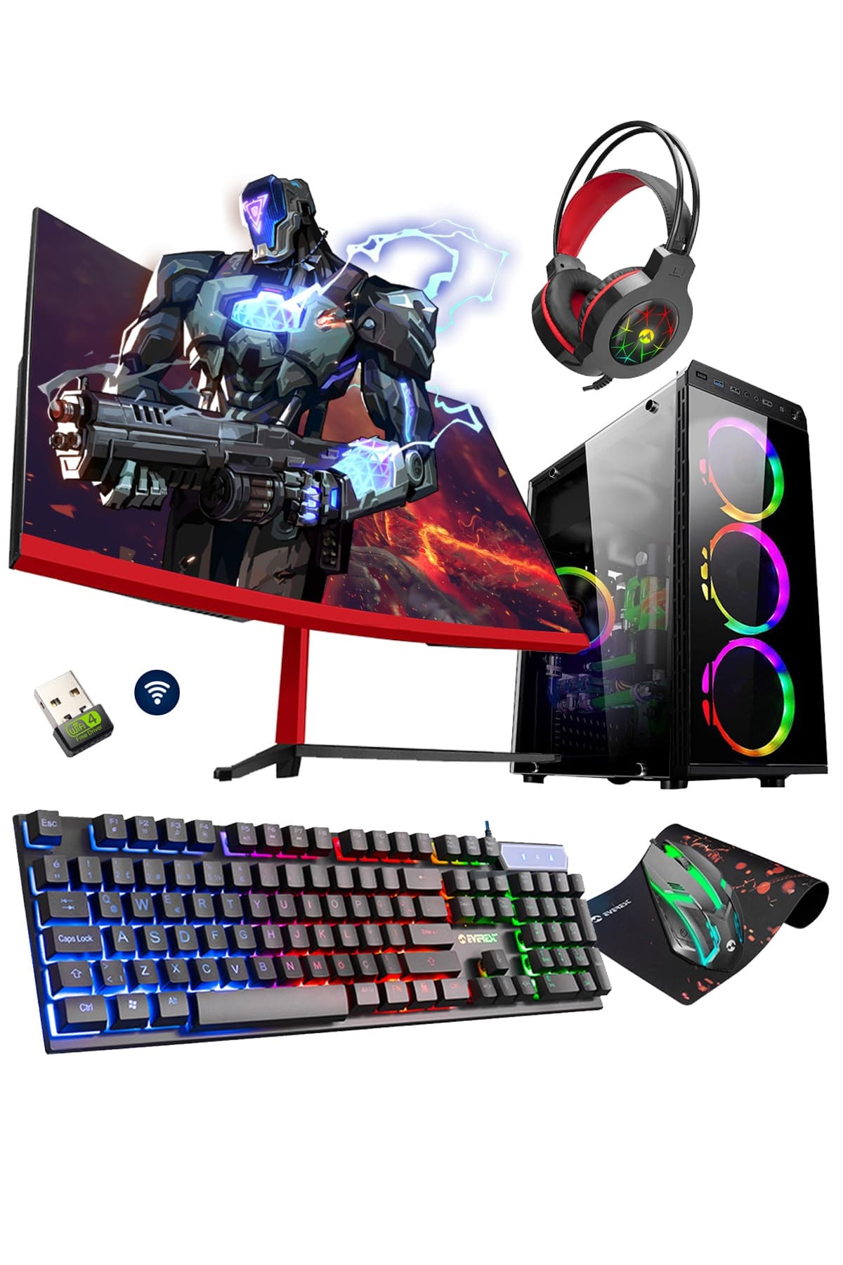 Zeiron Rapid X80 i5-12400F 16GB DDR4 512GB SSD GTX1050Ti 24" 165Hz Oyuncu Masaüstü Bilgisayar