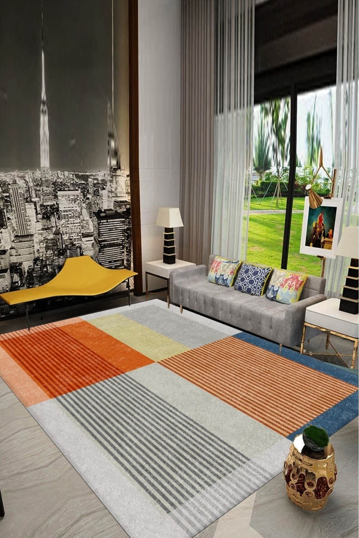Bely Home Dijital Baskı Yıkanabilir Kaymaz Taban Salon Halısı Mutfak Halısı Yolluk