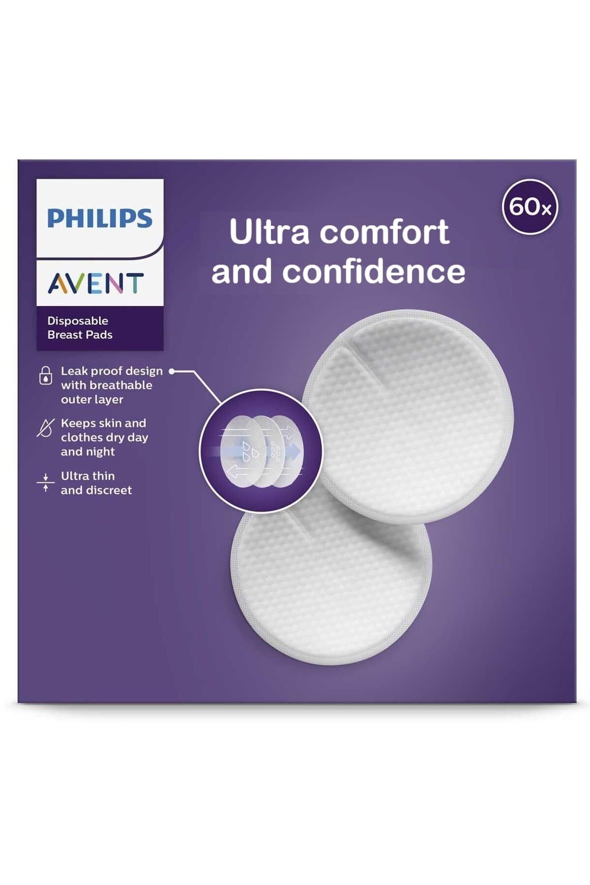 Philips Avent Tek Kullanımlık Göğüs Pedleri 60'lı, SCF254/61