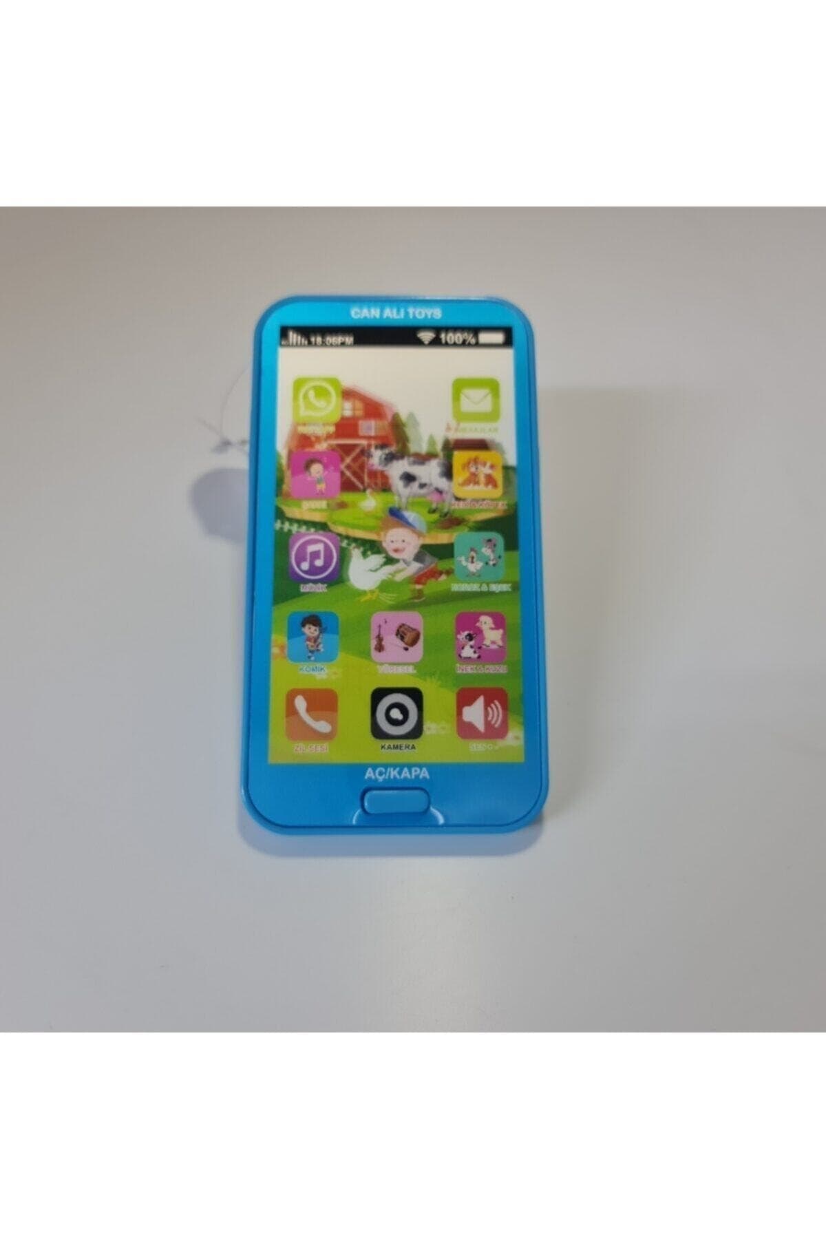 Can Ali Toys Çocuk Mavi Sesli Işıklı Müzikli Oyuncak Telefon