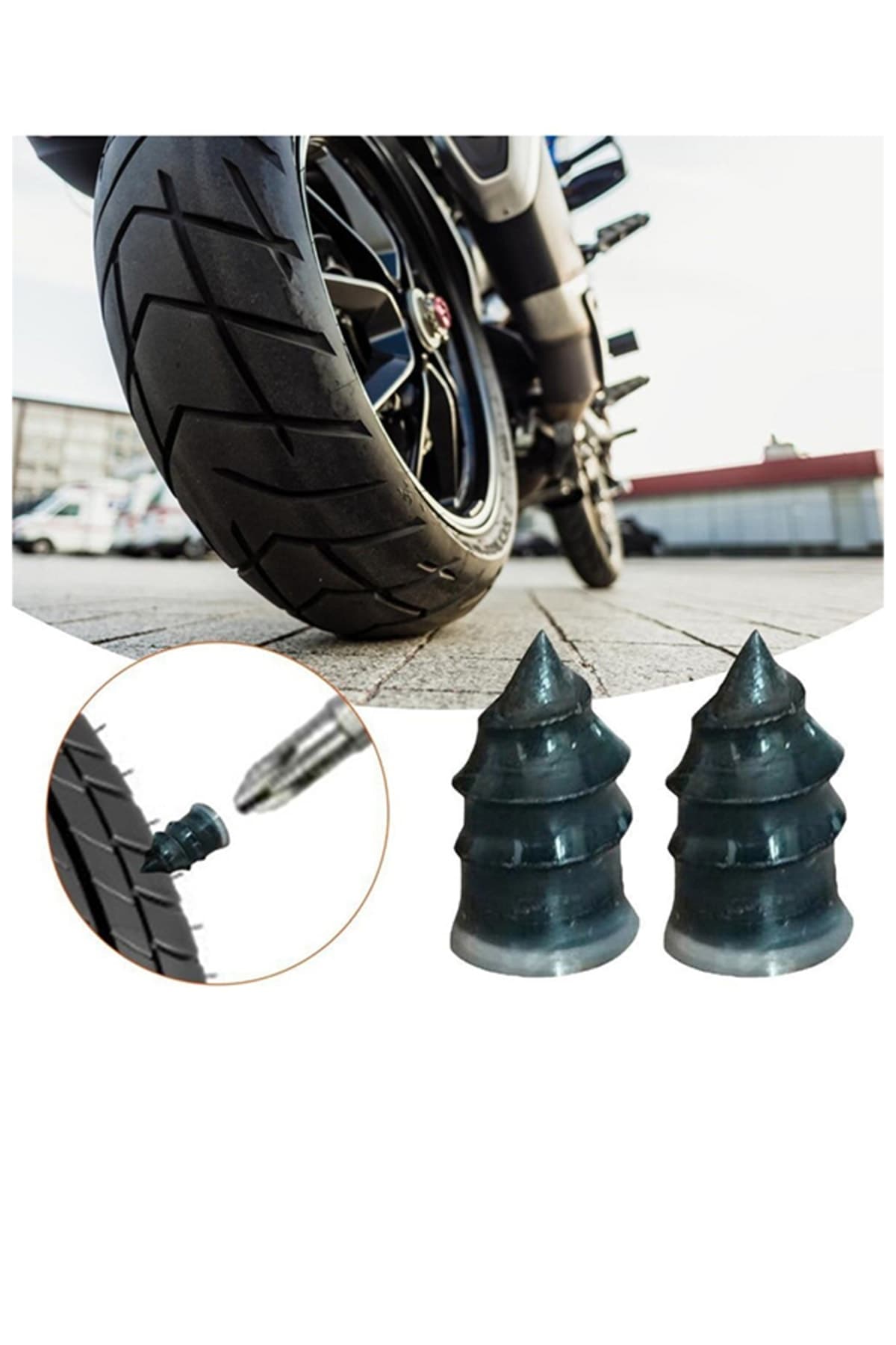 MeyZone Motosiklet Araba Oto Lastik Tamir Kiti Kauçuk Vida Seti Lastik Yama Kolay Vida Lastik Yaması