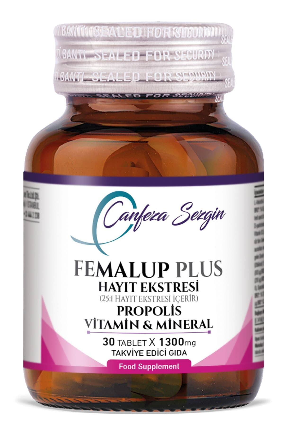Canfeza Sezgin FEMALUP PLUS 30 Tablet – Hayıt Ekstresi(Vitex Agnus Castus), Turunç Ekstresi, Propolis, Multivitamin, Multimineral, KoenzimQ10, İnozitol, Kolin Kompleksi