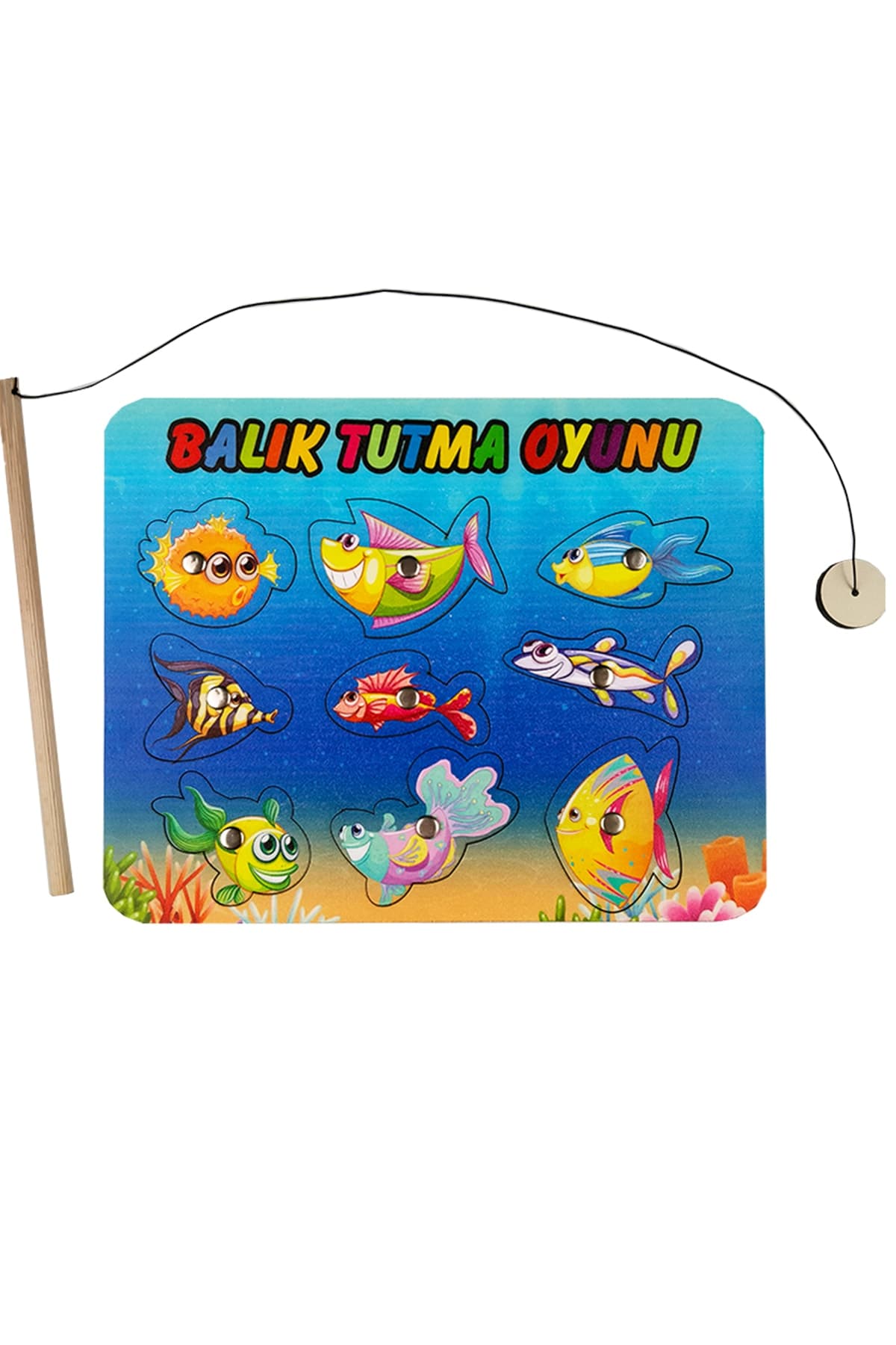 artı dekor Eğitici Mıknatıslı Ahşap Mdf Balık Tutma Oyunu Çocuk Puzzle Yapboz 1