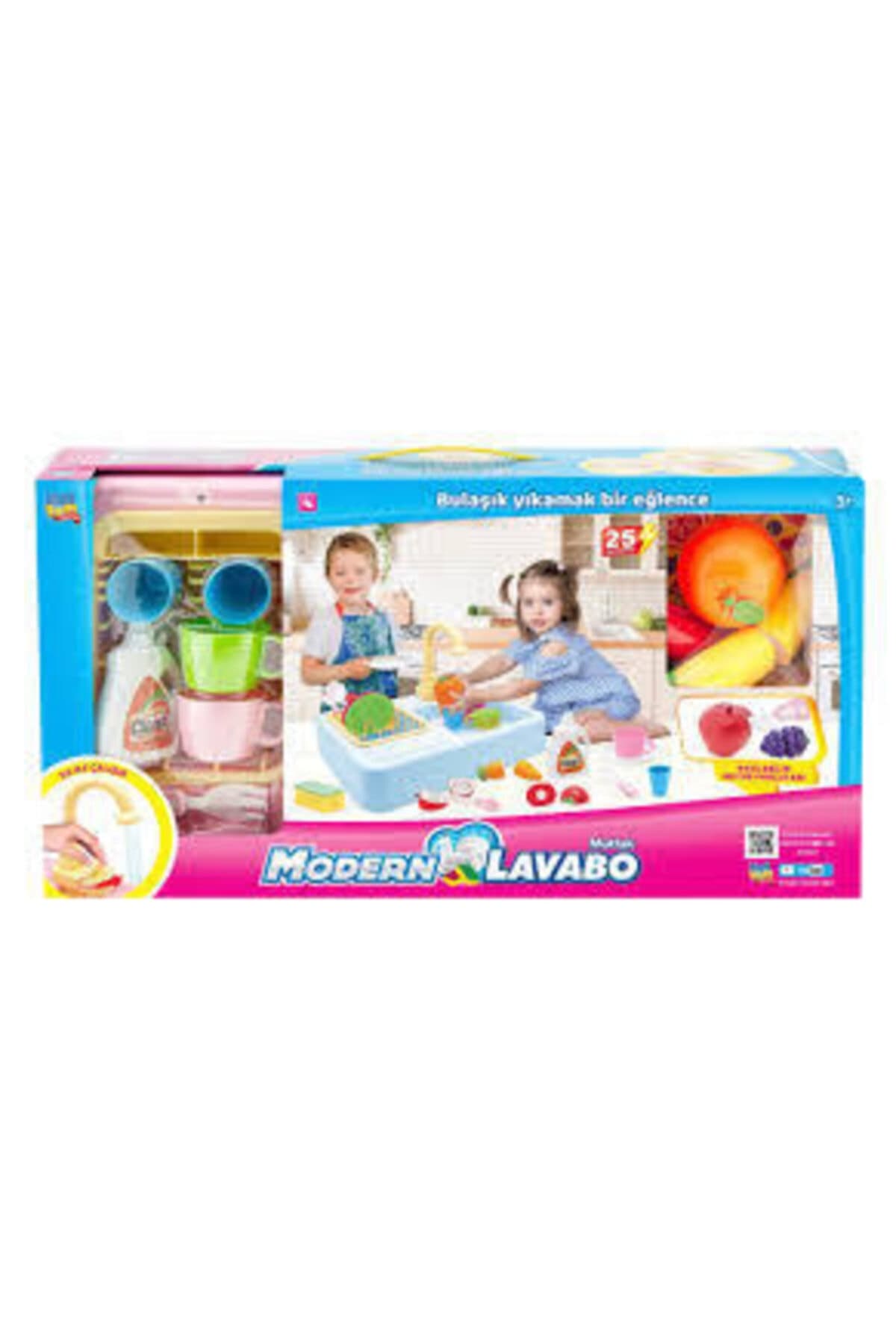 Kayyum Oyuncak Oyuncak Modern Lavabo Gerçek Akan Çesme Pembe