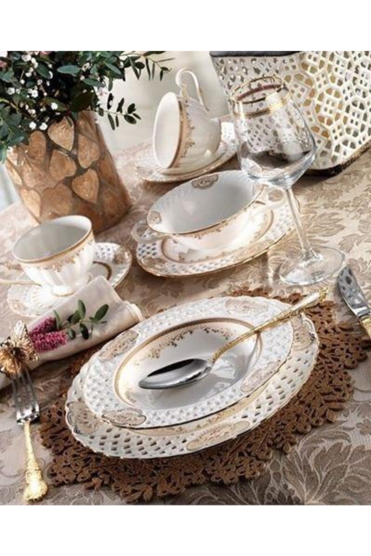 Aryıldız Royal Queen Goventgarden Pors 84 Parça 12 Kişilik Yemek Takımı