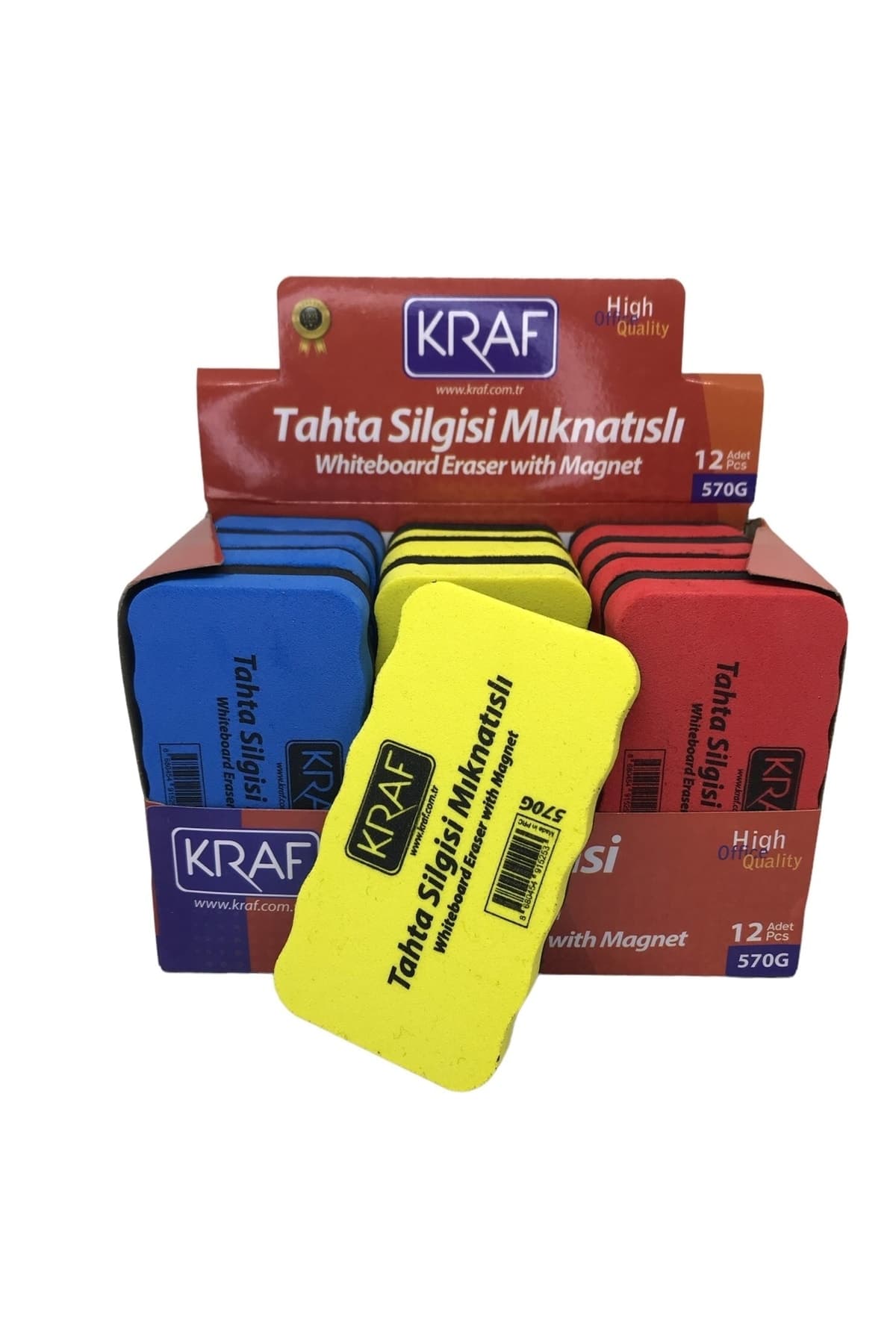 KRAF Mıknatıslı Keçeli Yazı Tahtası Silgisi 12'li