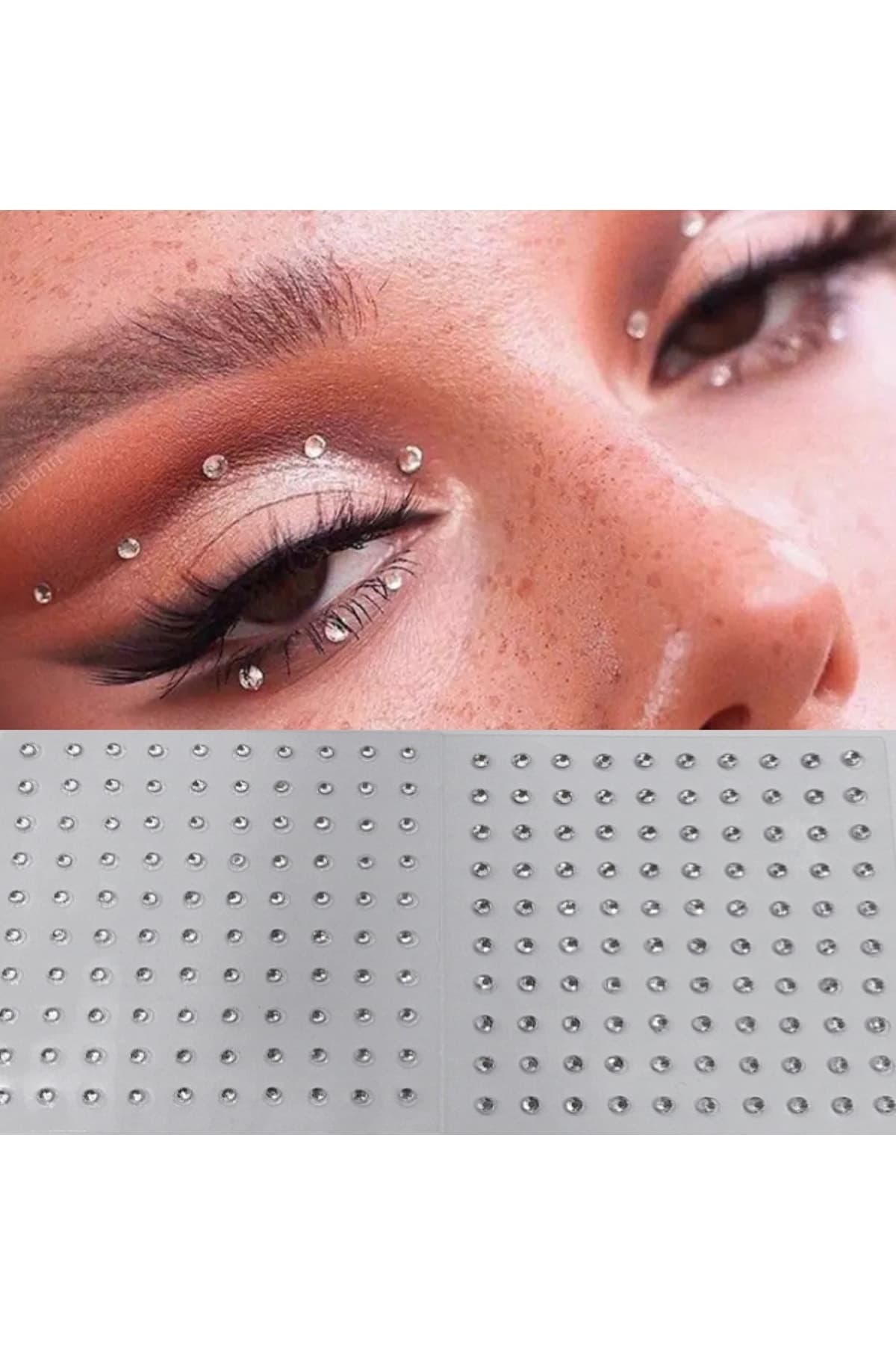 NEW HİLL 200 Adet Vücut Ve Yüz Sticker Makyaj Taşı Yapışkan Yüz Taşı Festival Taşı Kristal Yüz Taşları