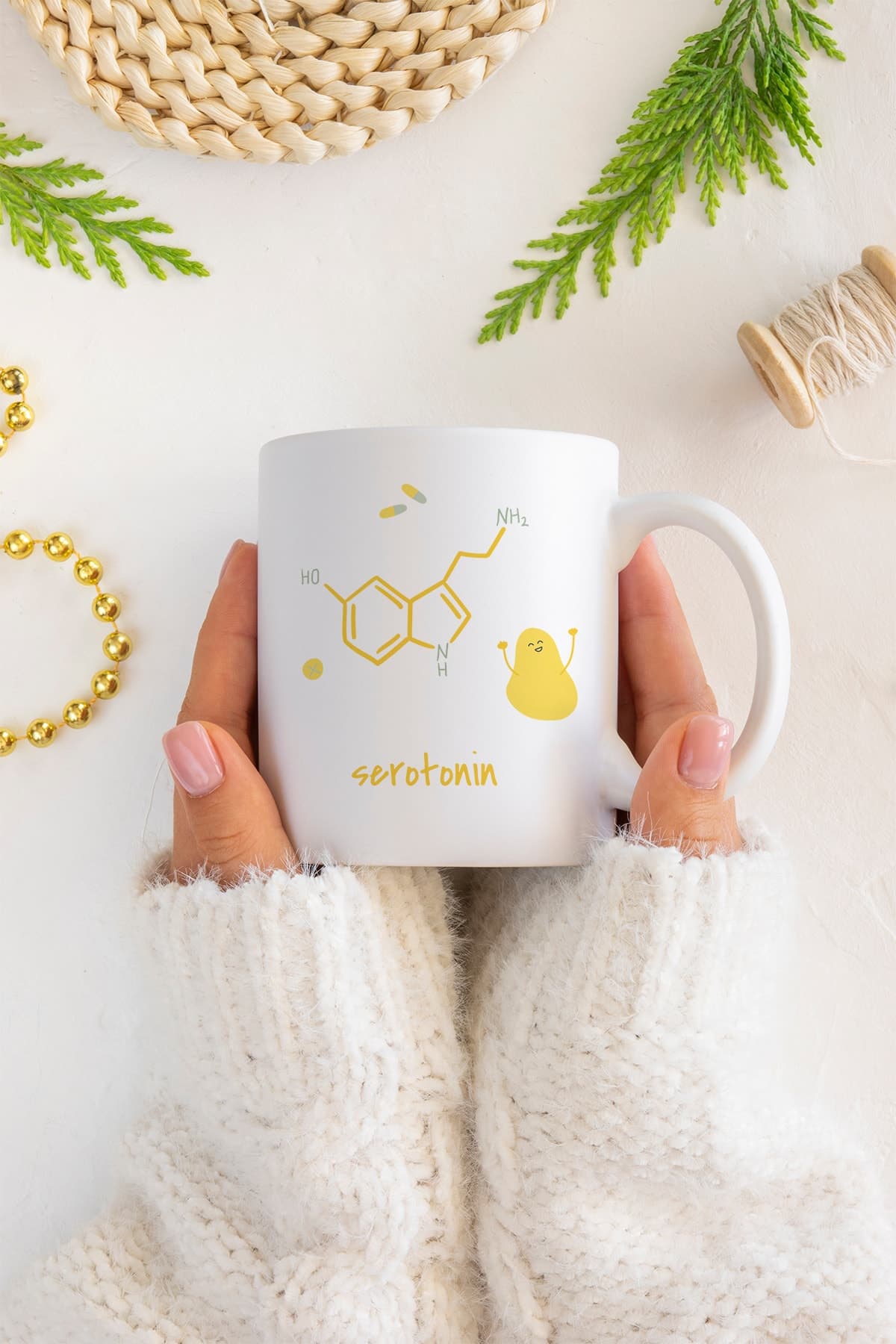 Alaska Tasarım Hormonlar "serotonin" Baskılı Kupa Bardak