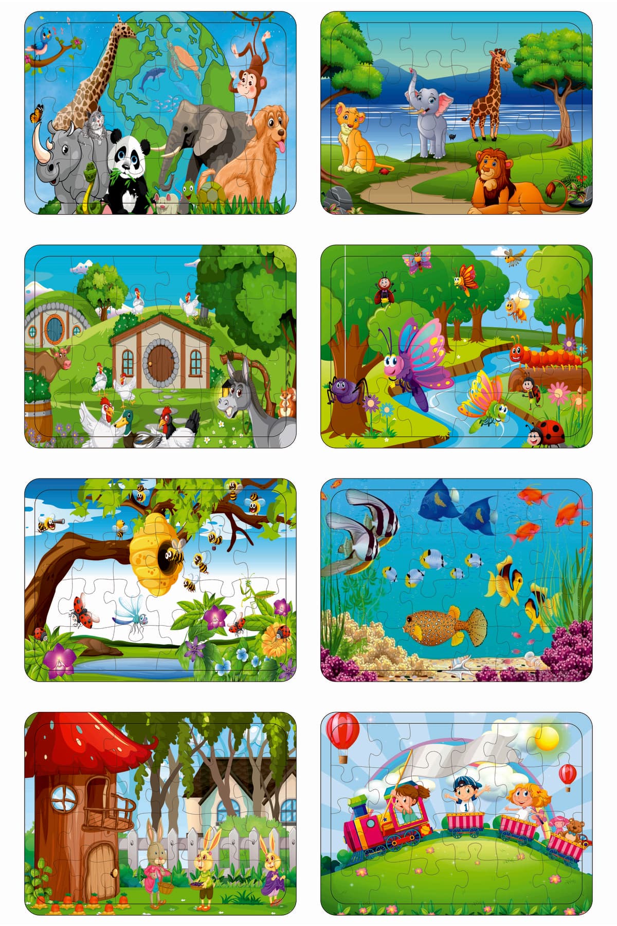 Kiri Ahşap Puzzle 8 Li