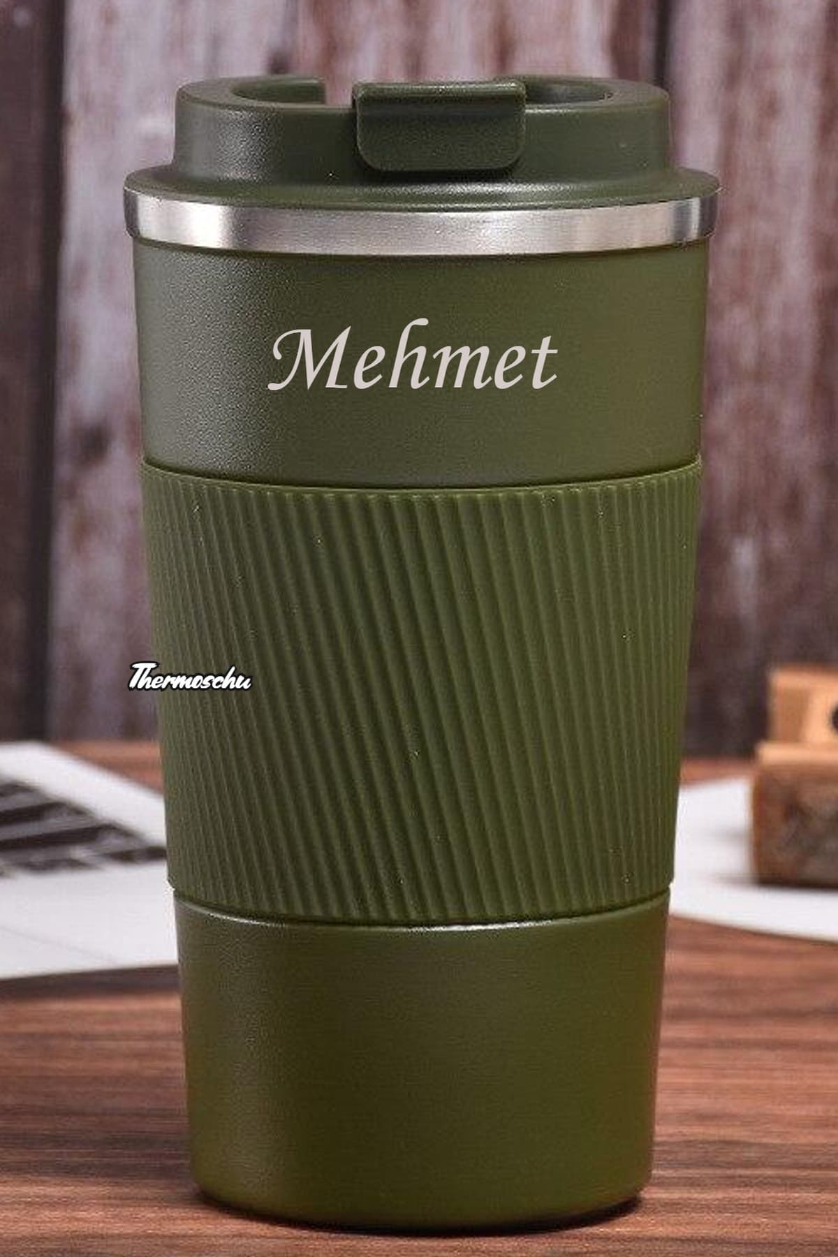 megame Anneler Günü Için Kişiye Özel Isim Baskılı 500 ml Siyah Termos Mug Kupa, Paslanmaz Çelik Araç Içi
