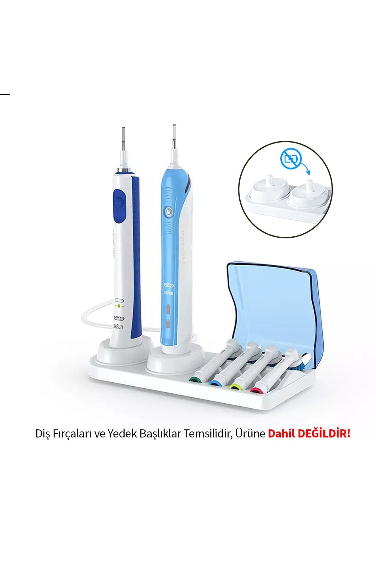 ibrush Şarjlı Ve Pilli Diş Fırçası Tutucu Stand Ve 2 Adet Koruyucu Kapak