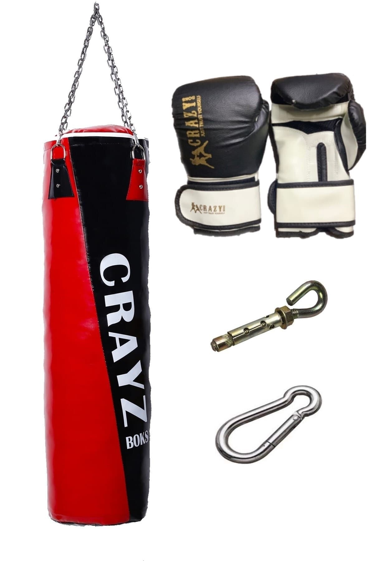 Tekiner 120x35 Büyük Boy Dolu Boks Kum Torbası Boks Eldiveni Set Askı Aparatı