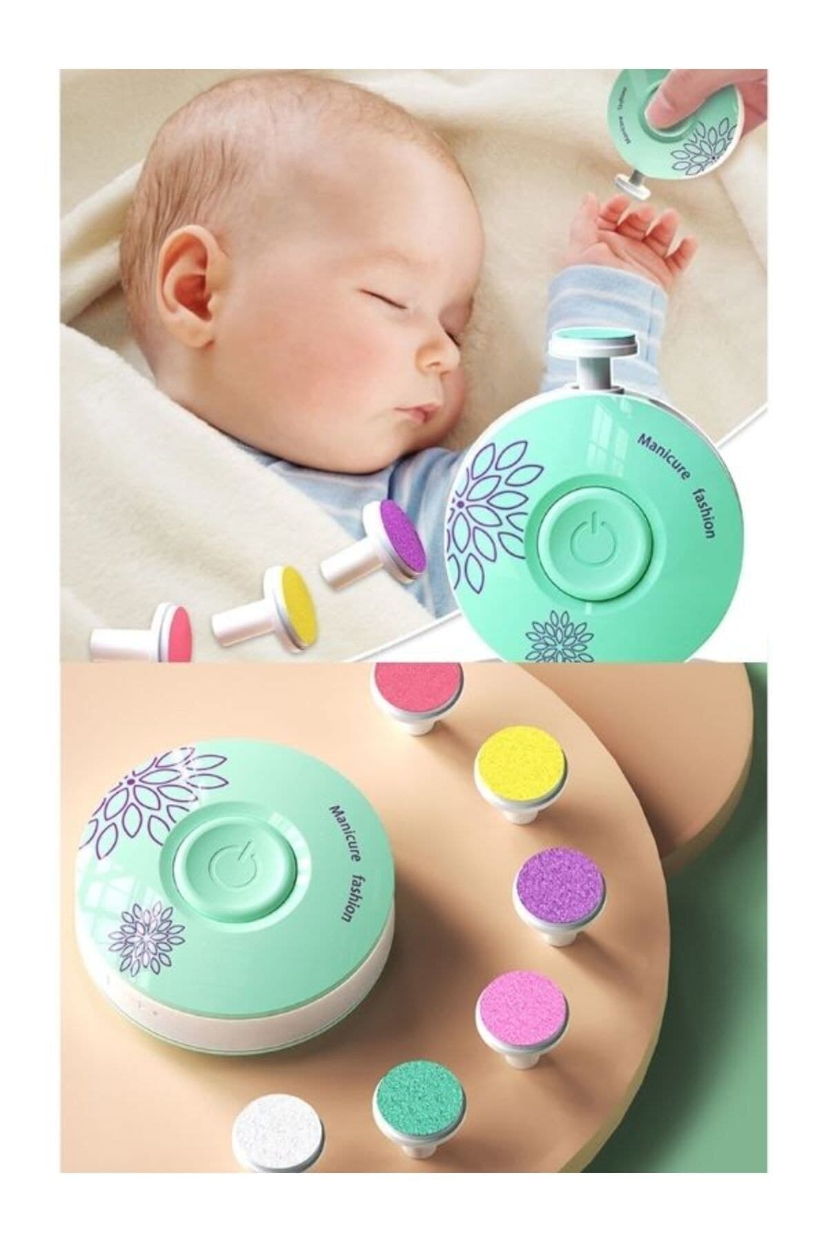 TWOX Yeni Yenidoğan Bebek Çocuk Pilli Tırnak Törpüsü Manikür Seti