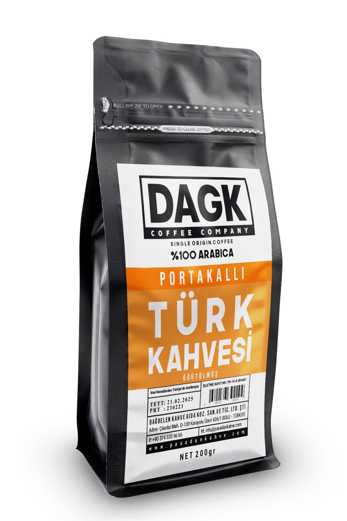 Dagk Portakallı Türk Kahvesi 200g Öğütülmüş (aromalı)