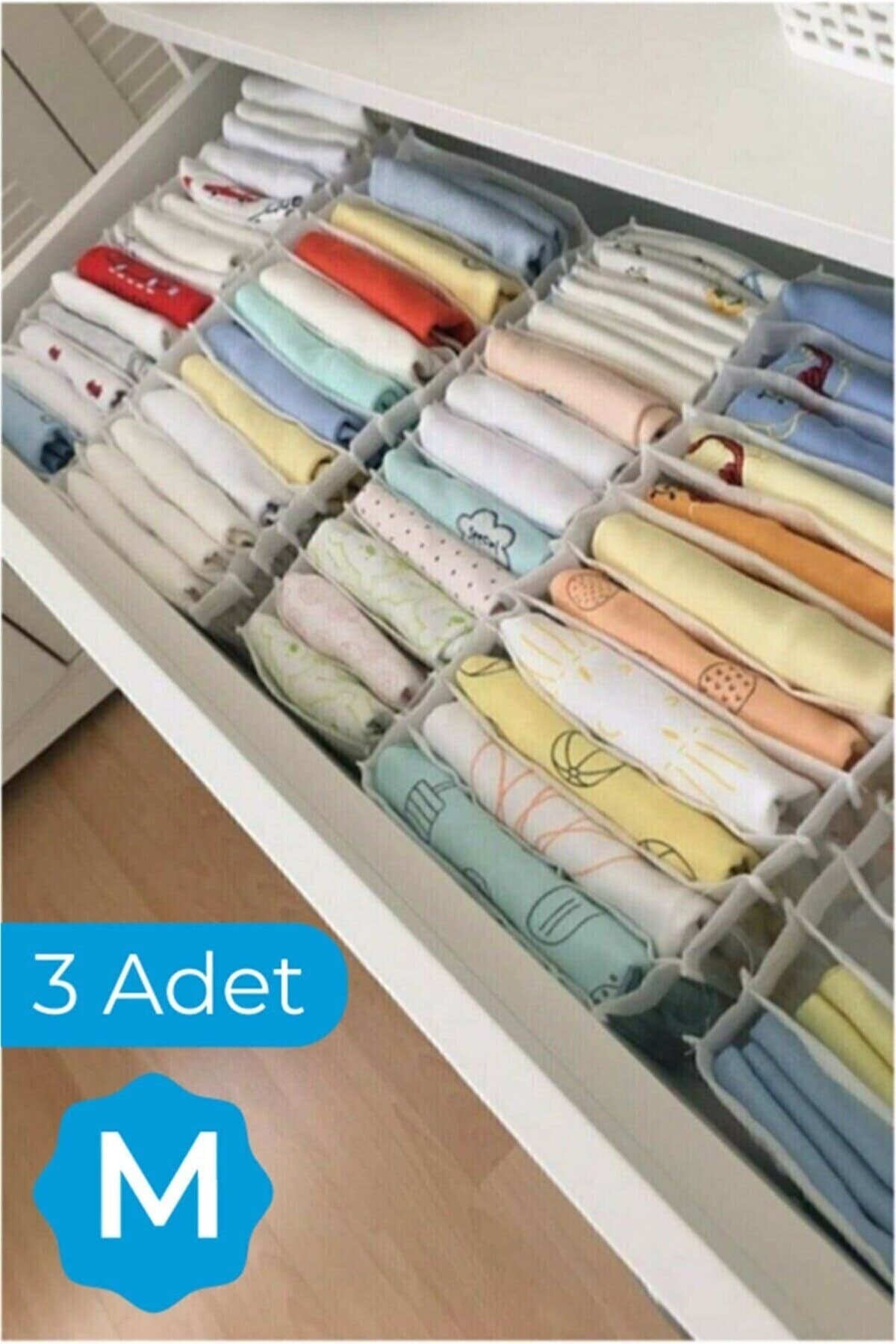 Serstil 3 Adet - Medium 11 Gözlü Çekmece Içi Düzenleyici Organizer 16 X 40 X 12