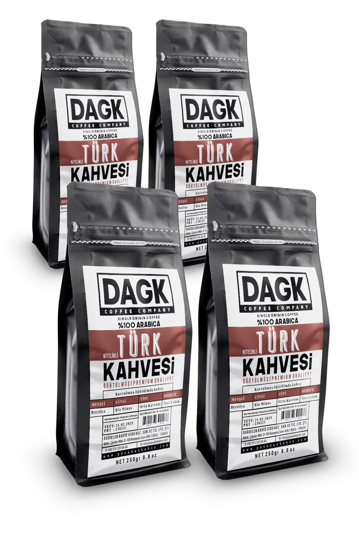 Dagk Türk Kahvesi Nitelikli 4X250G (Fırsat Paketi)