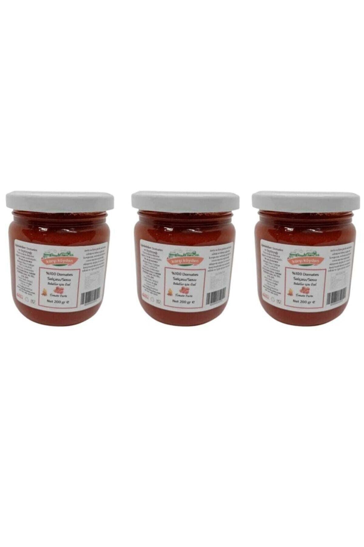 Karşı Köyden 3 Adet Domates Salçası - Tuzsuz -200 Gr Bebek Salçası