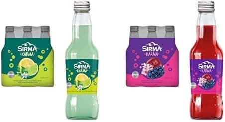Sırma Karma Portakal Çiçeği ve Misket Limonu Aromalı Limonlu Doğal Maden Suyu 6x250 ml ve Sırma Karma Karadut ve Kiraz Çiçeği Aromalı Vişneli Doğal Maden Suyu 6x250 ml