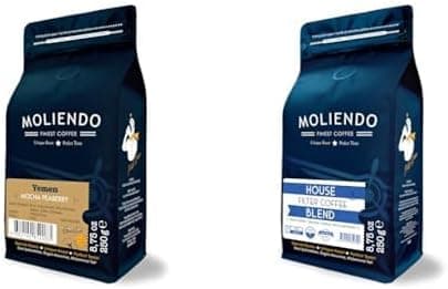 Moliendo Finest Coffee Yemen Mocha Yöresel Kahve (Çekirdek) 250 g ve House Blend Filtre Kahve (Çekirdek) 250 g