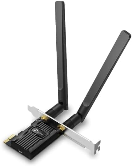 TP-Link Archer TX10E | AX900 Wi-Fi 6 Bluetooth 5.3 PCIe Adaptör | 887 Mbps Çift Bant Hız | MU-MIMO & OFDMA | Çift Harici Anten | WPA3 Güvenlik | Masaüstü PC Dahili Ağ Kartı