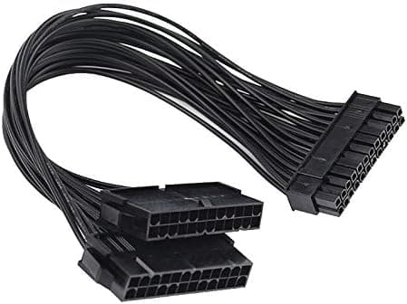 Alfais 5145 24 Pin Atx Dual Psu Çoklayıcı Adaptör Anakart Mining Kablosu