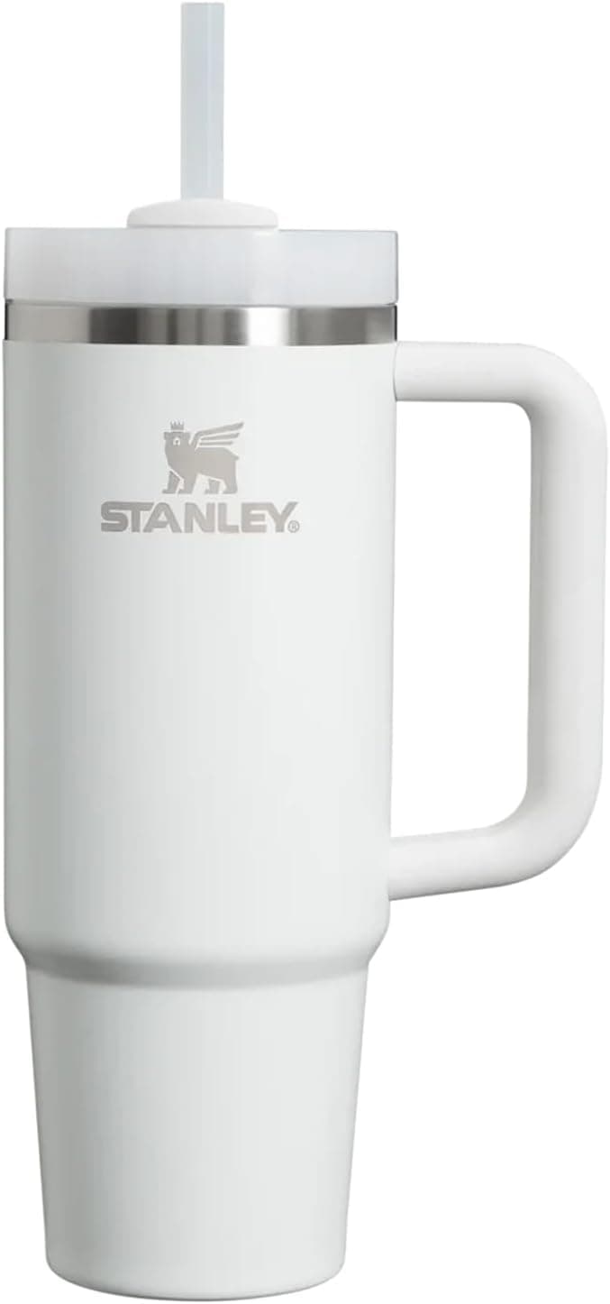 Stanley Quencher Pipetli Termos Bardak, Beyaz (Frost), 0.88 Litre