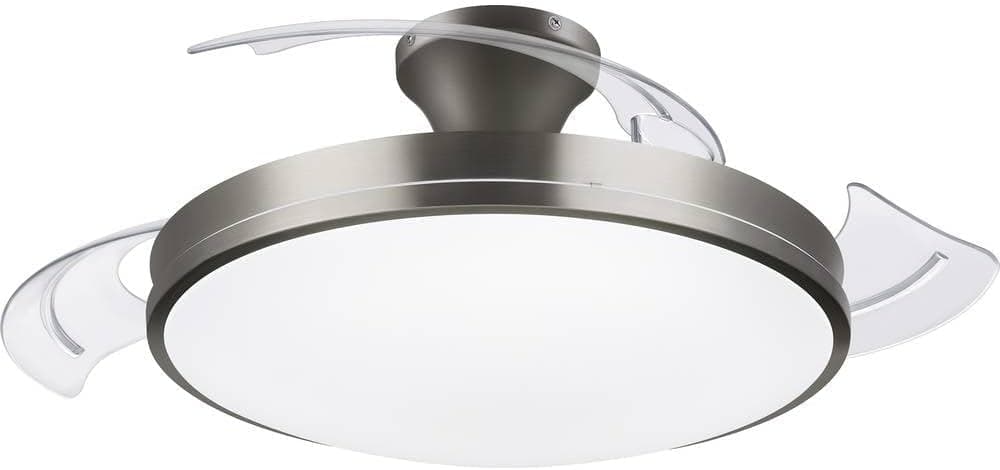 Philips Atlas DC Fan ceiling Tavan Vantilatörlü Armatür, Açılır/Kapanır Kanatlı, Kumandalı, Sarı/Beyaz Işık 28W+35W - Nikel