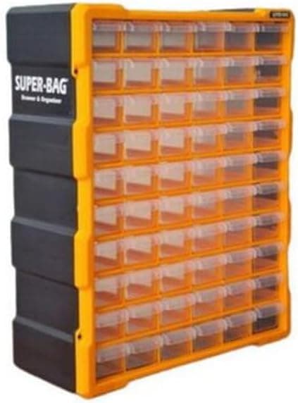 Süper Bag 60lı Mono Blok Çekmece Seti Mega Büyük Boy Hobby Organizer Seti Vida Dübel Kutusu Takı Kutusu ASR6000