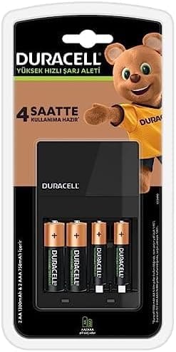 Duracell Cef14 4 Saat Pil Şarj Cihazı, 1 Adet + 2şer Adet Şarj Edilebilir AA ve AAA Pil + 2 Adet 2li Şarj Edilebilir AA 2500 mAh Kalem Piller,(2x1300 AA + 2x750AAA + 4x2500 AA)