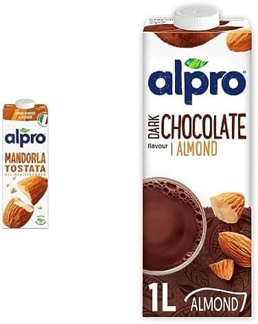 Alpro Badem Bitki Bazlı İçecek 1 L ve Alpro Badem Bitter Çikolata İçeceği 1L