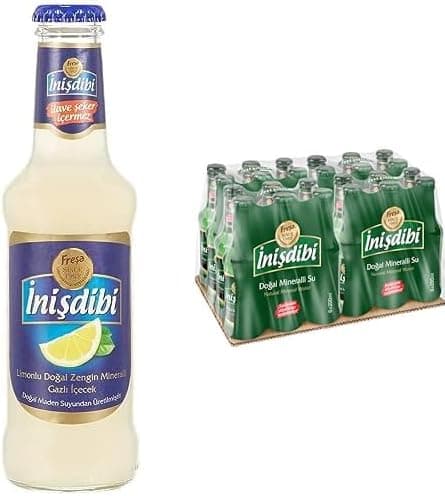 İnişdibi Limonlu Madensuyu 24lü Paket (200 ml x 24 Adet) ve İnişdibi Maden Suyu 24lü Paket (200 ml x 24 Adet)