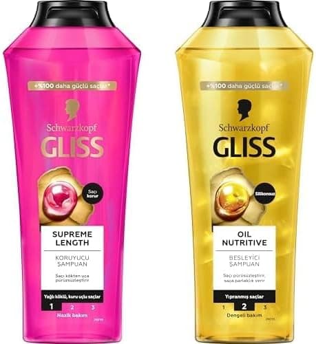Gliss Şampuan 400ml Supreme Length ve Gliss Şampuan Oil Nutritive 400 ml