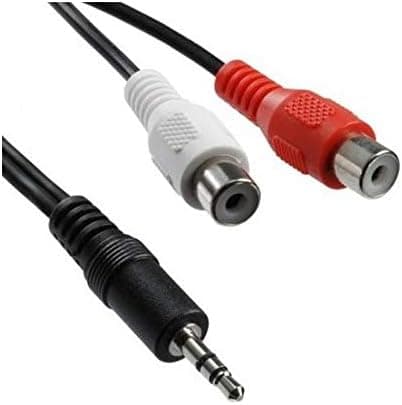Alfais 4227 3.5mm Stereo Erkek Dişi 2Rca Tos Ses Kablo Çevirici Adaptör, Siyah