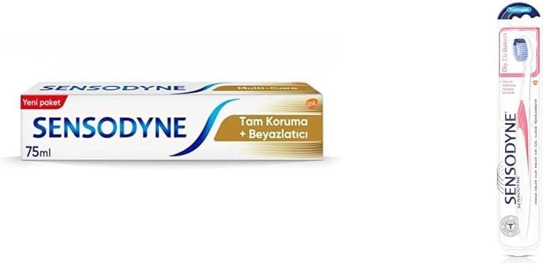 Sensodyne Tam Koruma Ve Beyazlatıcı Diş Macunu 75 Ml ve Diş Eti Bakımı Fırça x2