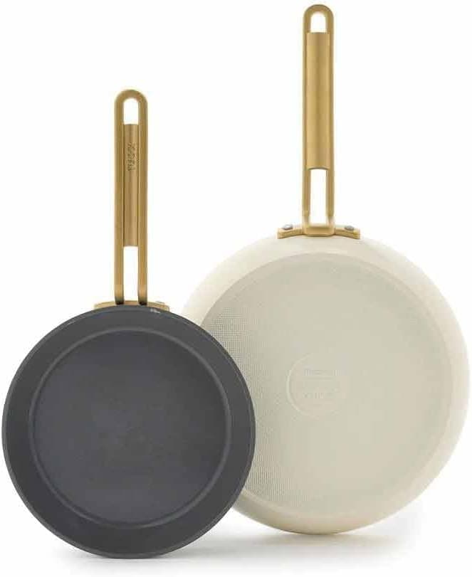 GreenPan Stanley Tucci Kızartma Tavası Seti 2li Seramik Kaplama Carrara Beyazı 20cm 26cm