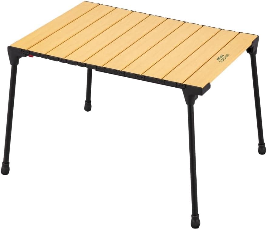 Aygaz Alüminyum Katlanır Kamp Masası - 30 Kg Kapasiteli Outdoor Masa, Taşıma Çantalı Portatif Kamp Masası, Ahşap Kaplama, Hafif ve Şık Plaj Masası