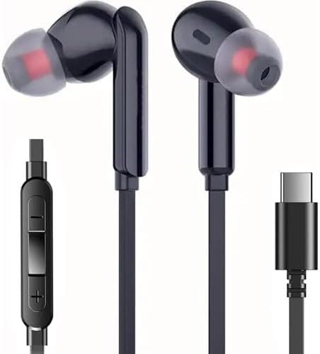 teknosepetim Tak Çalıştır Type-C Kulakiçi Kablolu Kulaklık Mikrofonlu Iphone 15 Pro Max S24 Ultra Uygun Kulaklık (siyah)